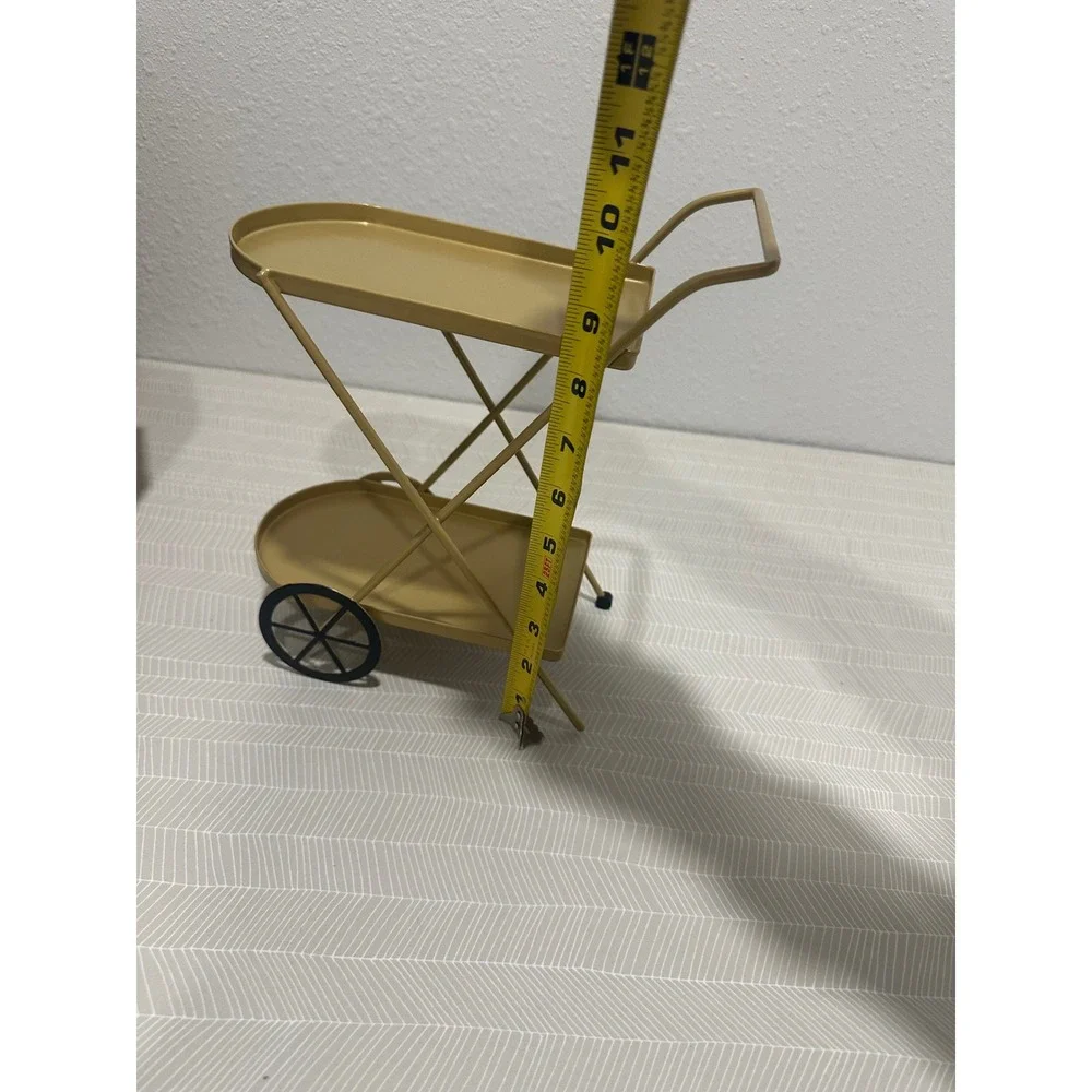 Target Gold Metal Two Tiered Serving Bar‎ Cart  Miniature Decor Accent Flawed